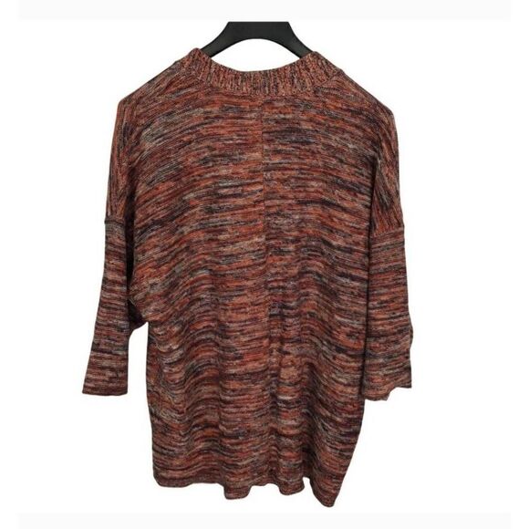 J.Jill Sweater Women Small Purejill Campari Marled Knit Red Black Oversize Boxy - Picture 7 of 13